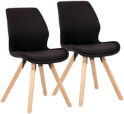 Set van 2 Eetkamerstoelen Luna zwart,Stof schwarz
