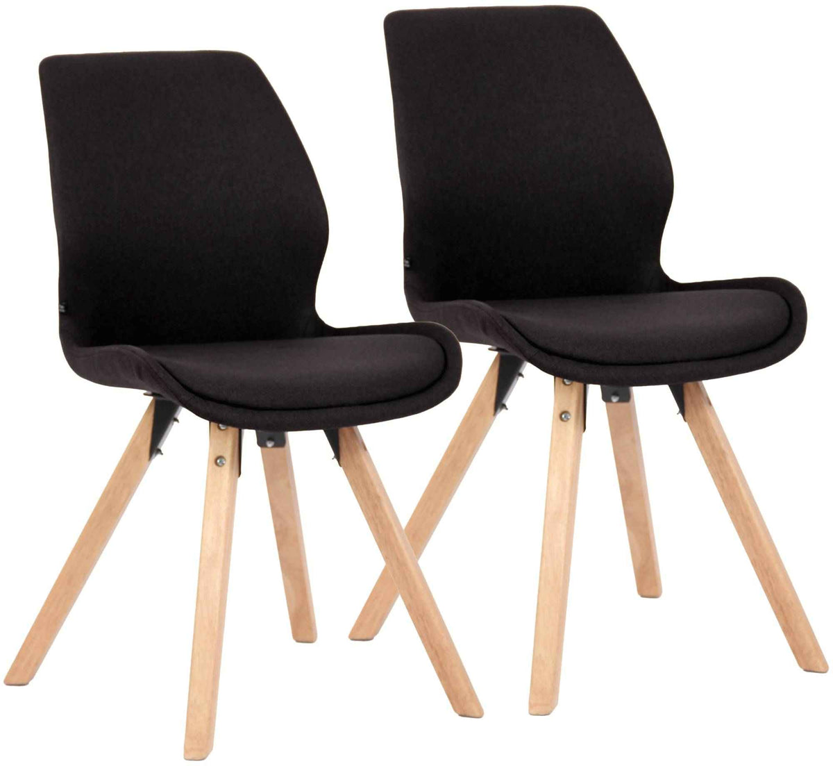 Set van 2 Eetkamerstoelen Luna zwart,Stof schwarz