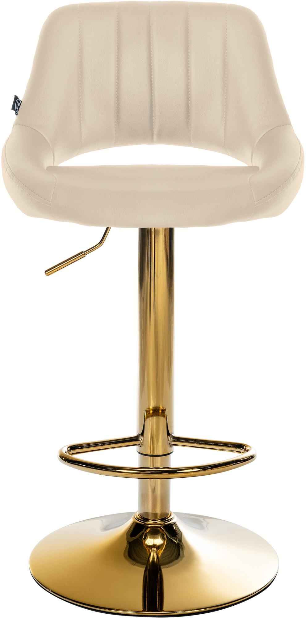 Barkruk Milet kunstleer creme,goud creme