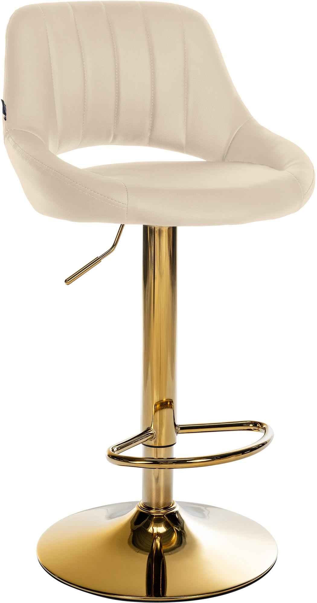 Barkruk Milet kunstleer creme,goud creme