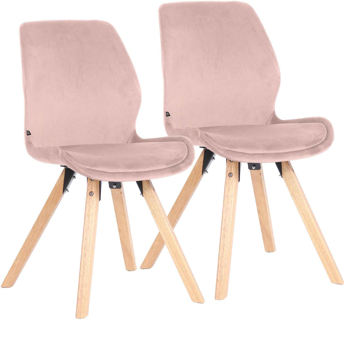 Set van 2 Eetkamerstoelen Luna roze,Fluweel pink