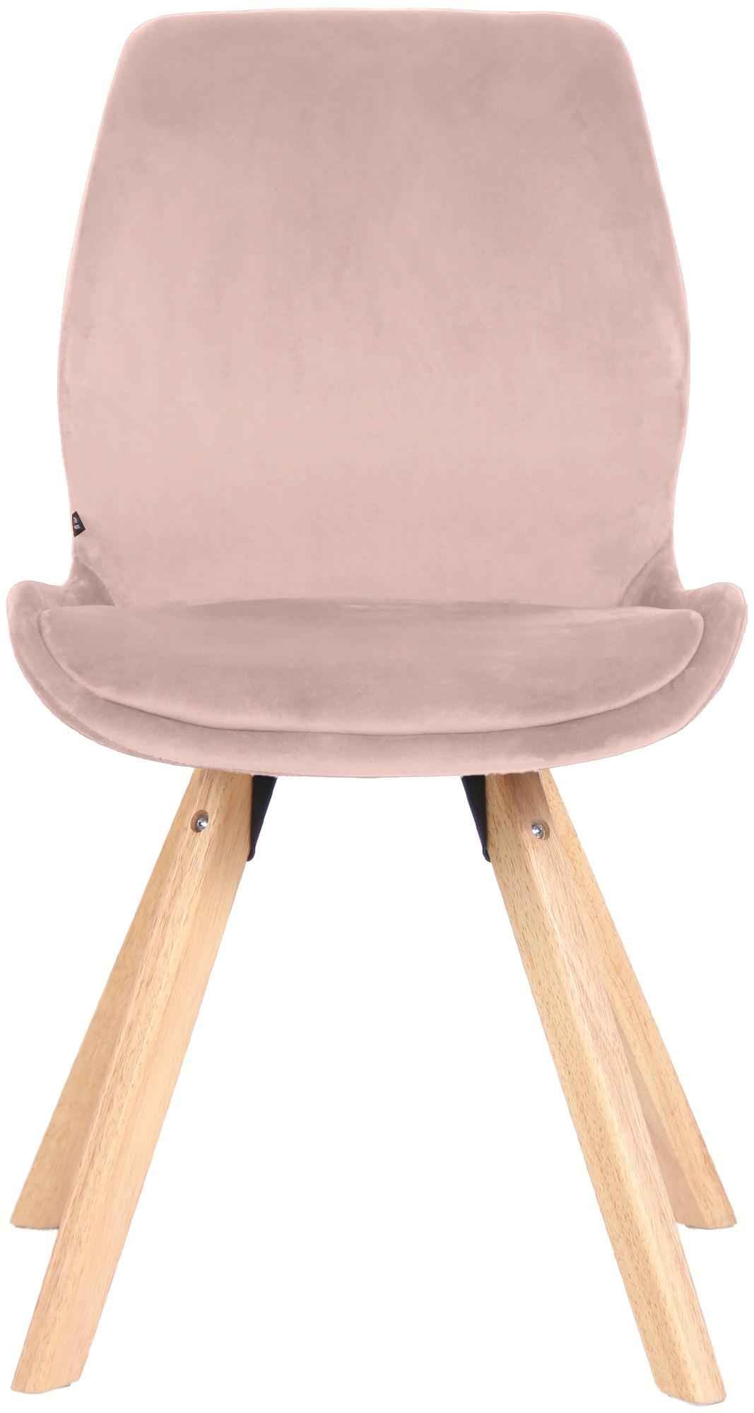 Set van 2 Eetkamerstoelen Luna roze,Fluweel pink