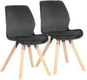 Set van 2 Eetkamerstoelen Luna donkergrijs,Fluweel dunkelgrau