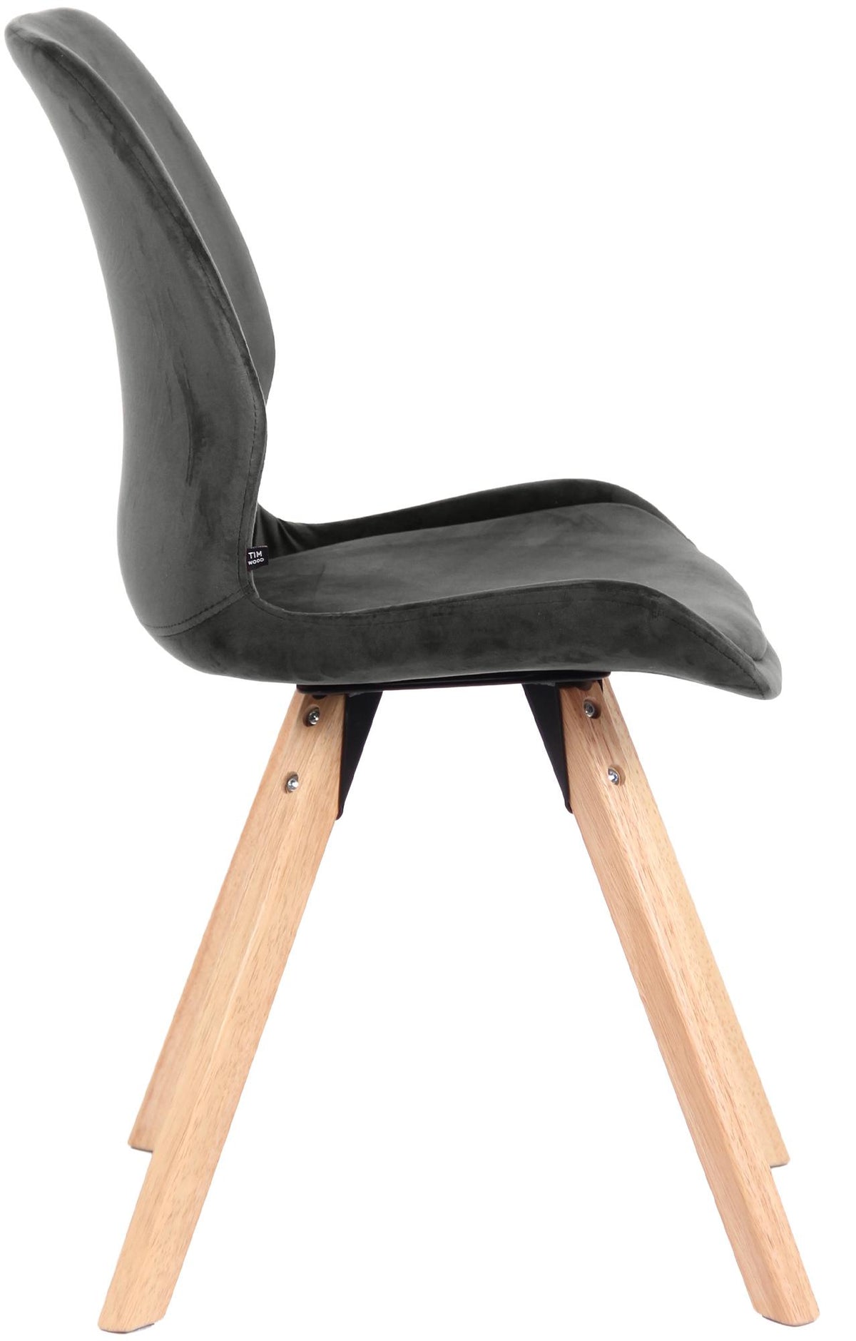 Set van 2 Eetkamerstoelen Luna donkergrijs,Fluweel dunkelgrau