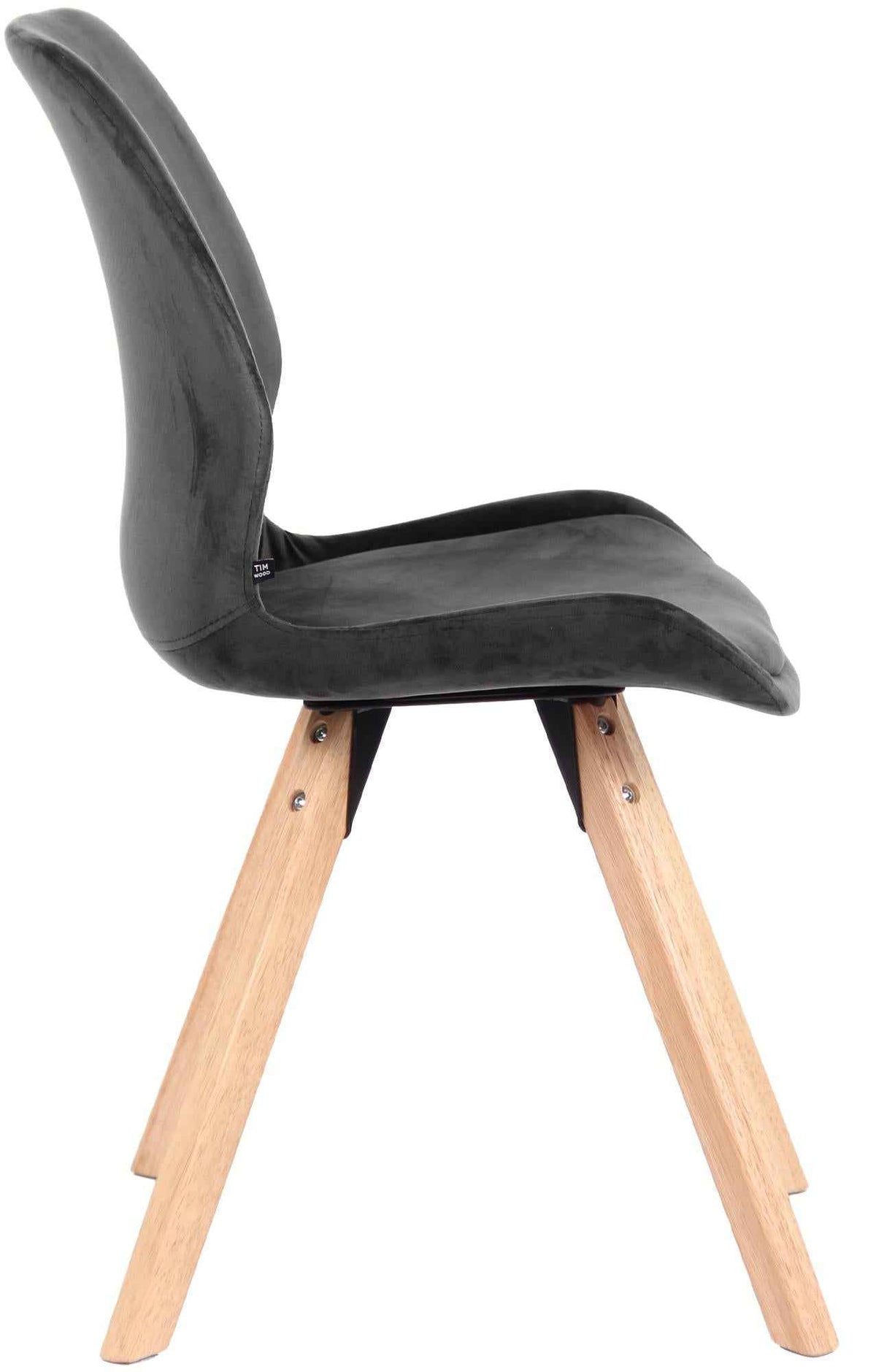 Set van 2 Eetkamerstoelen Luna donkergrijs,Fluweel dunkelgrau