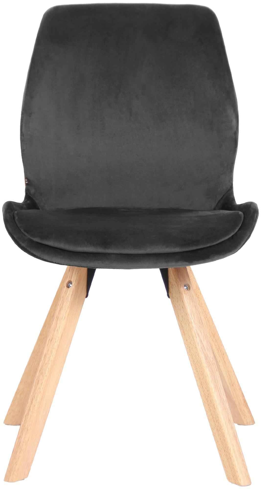 Set van 2 Eetkamerstoelen Luna donkergrijs,Fluweel dunkelgrau