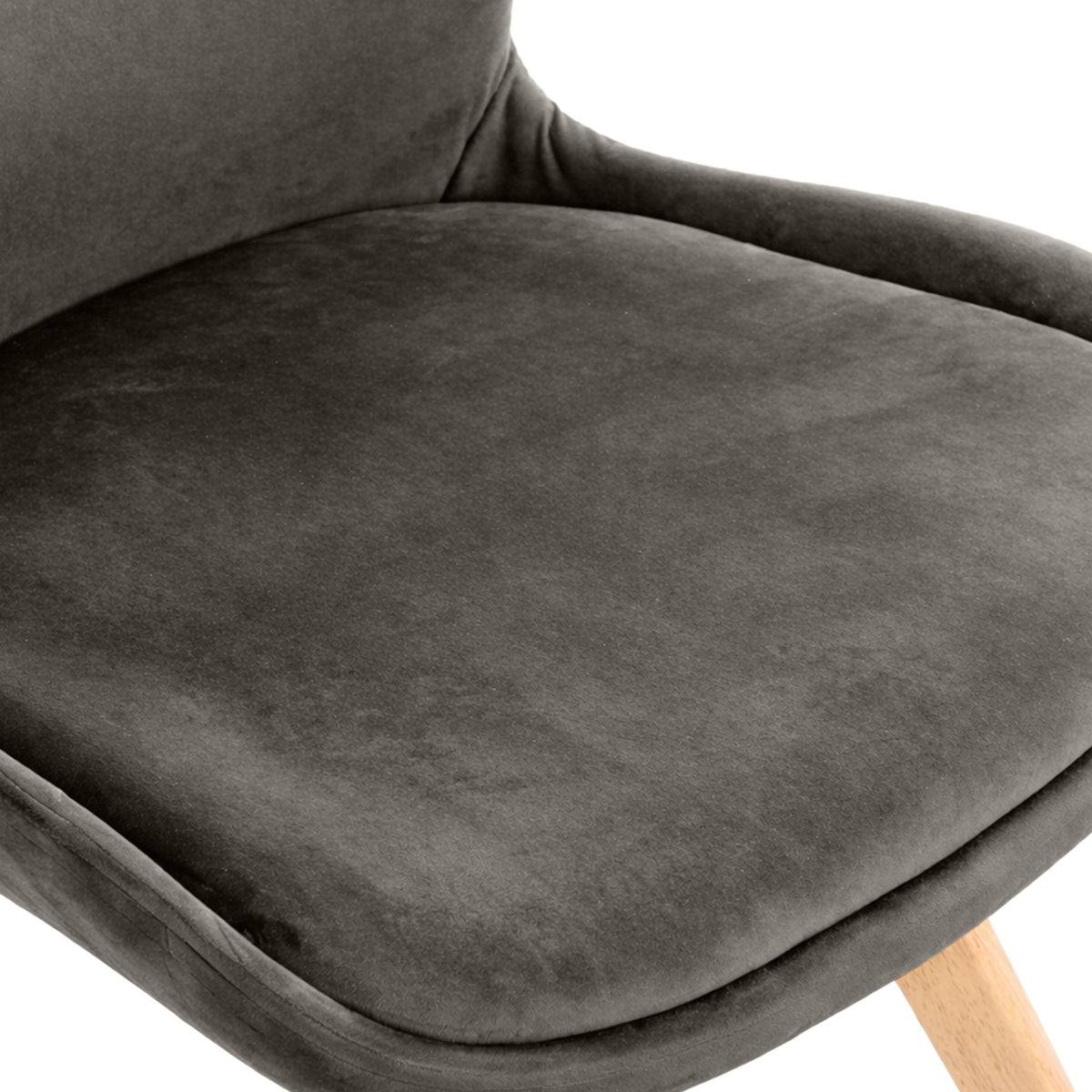 Set van 2 Eetkamerstoelen Luna grijs,Fluweel grau