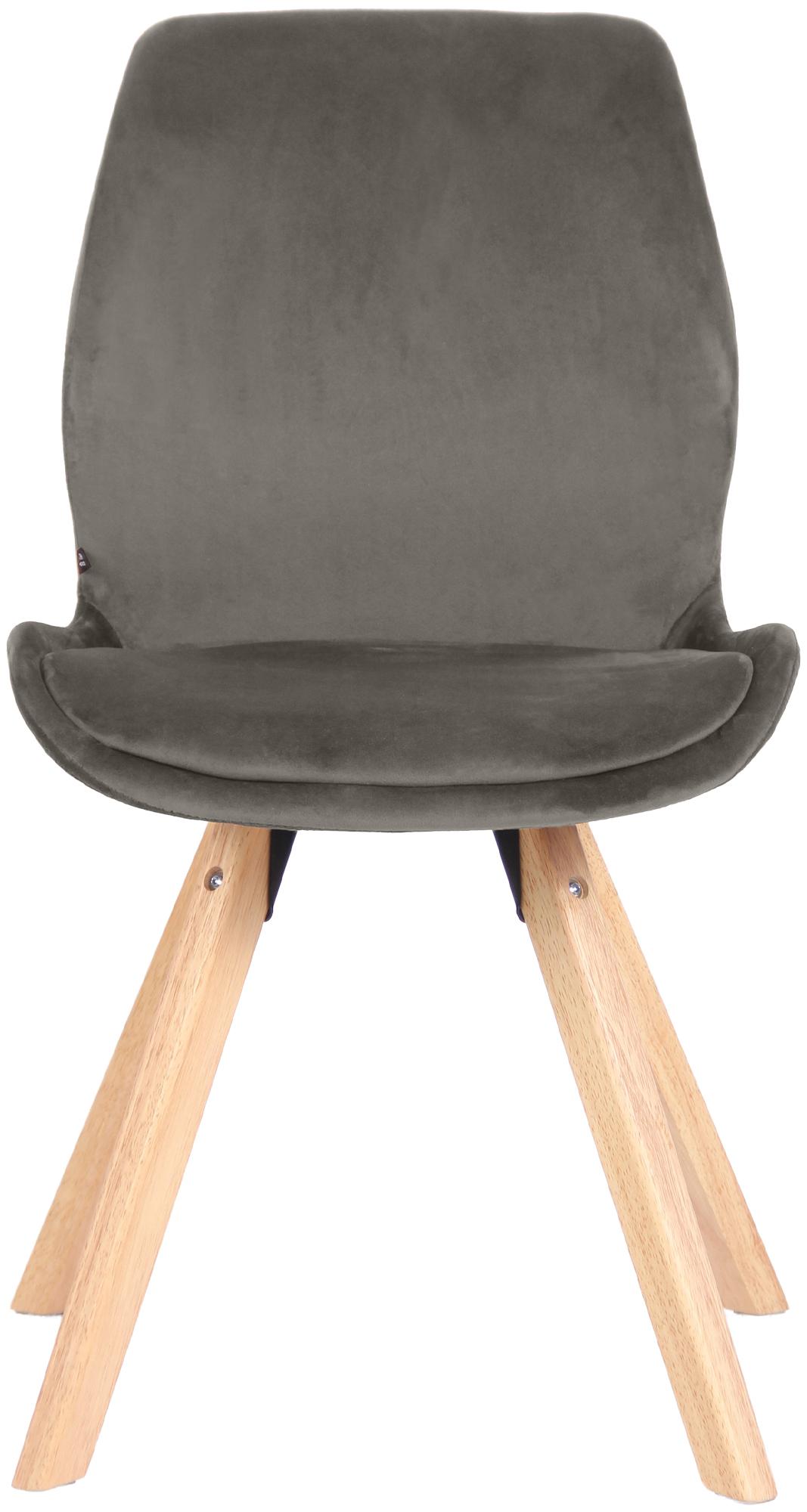 Set van 2 Eetkamerstoelen Luna grijs,Fluweel grau