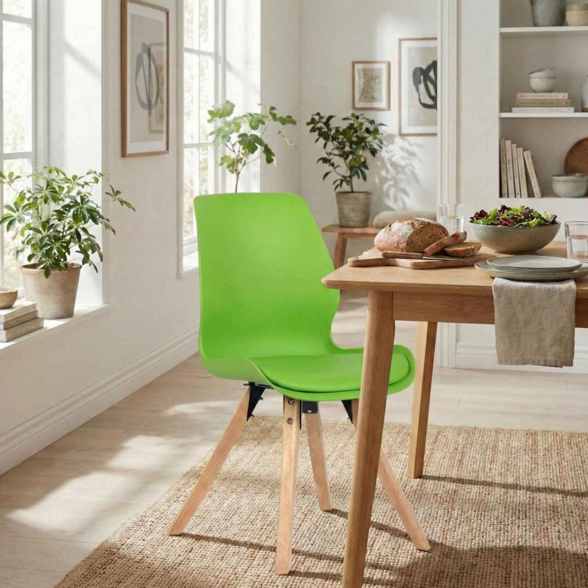 4er Set Stuhl Luna Kunststoff grün