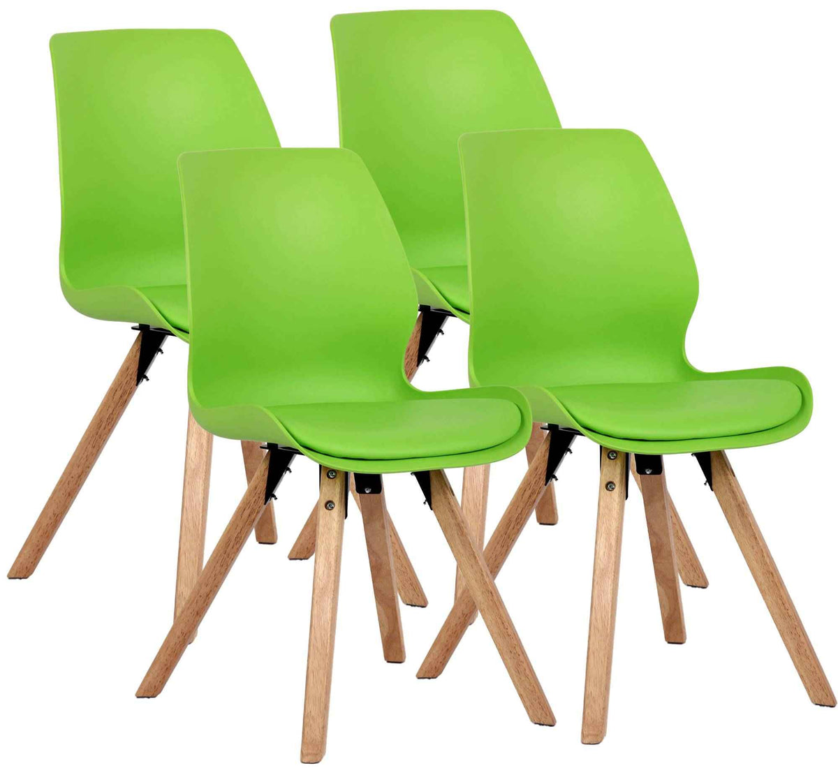 4er Set Stuhl Luna Kunststoff grün