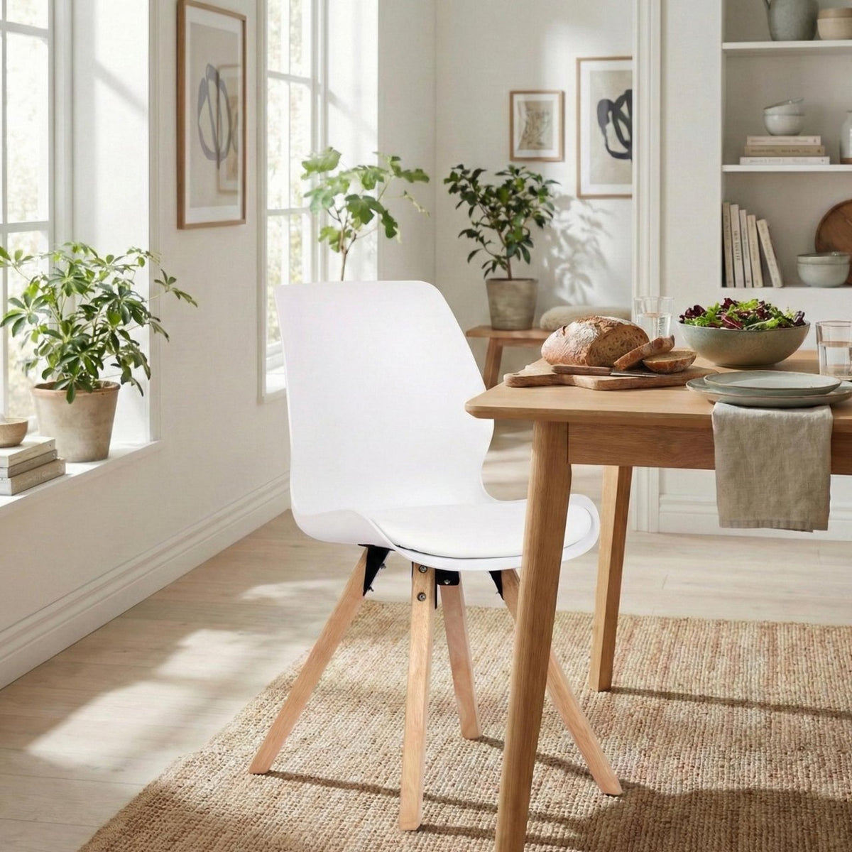 4er Set Stuhl Luna Kunststoff weiß