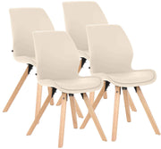 4er Set Stuhl Luna Kunstleder creme