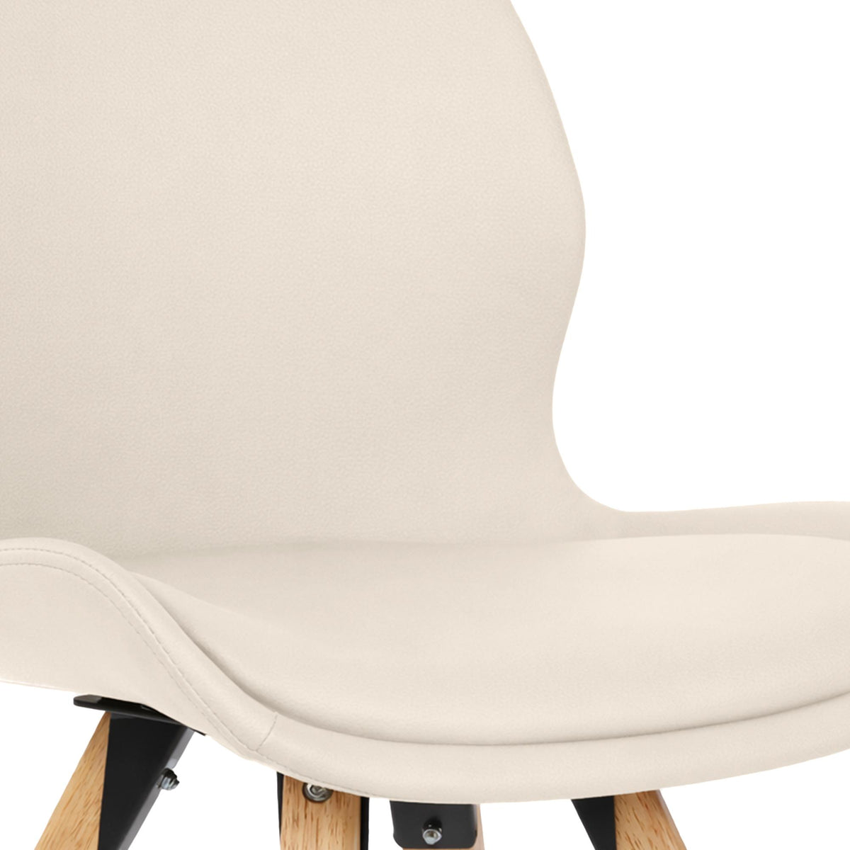 4er Set Stuhl Luna Kunstleder creme