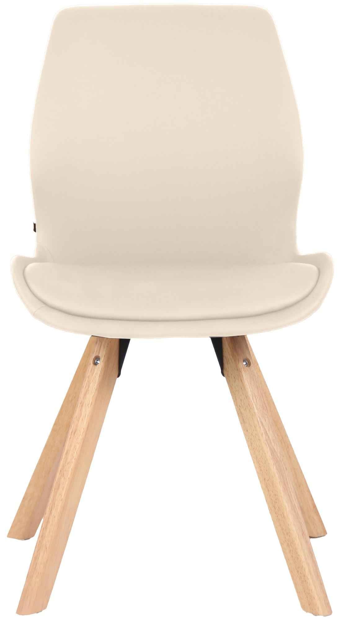 4er Set Stuhl Luna Kunstleder creme