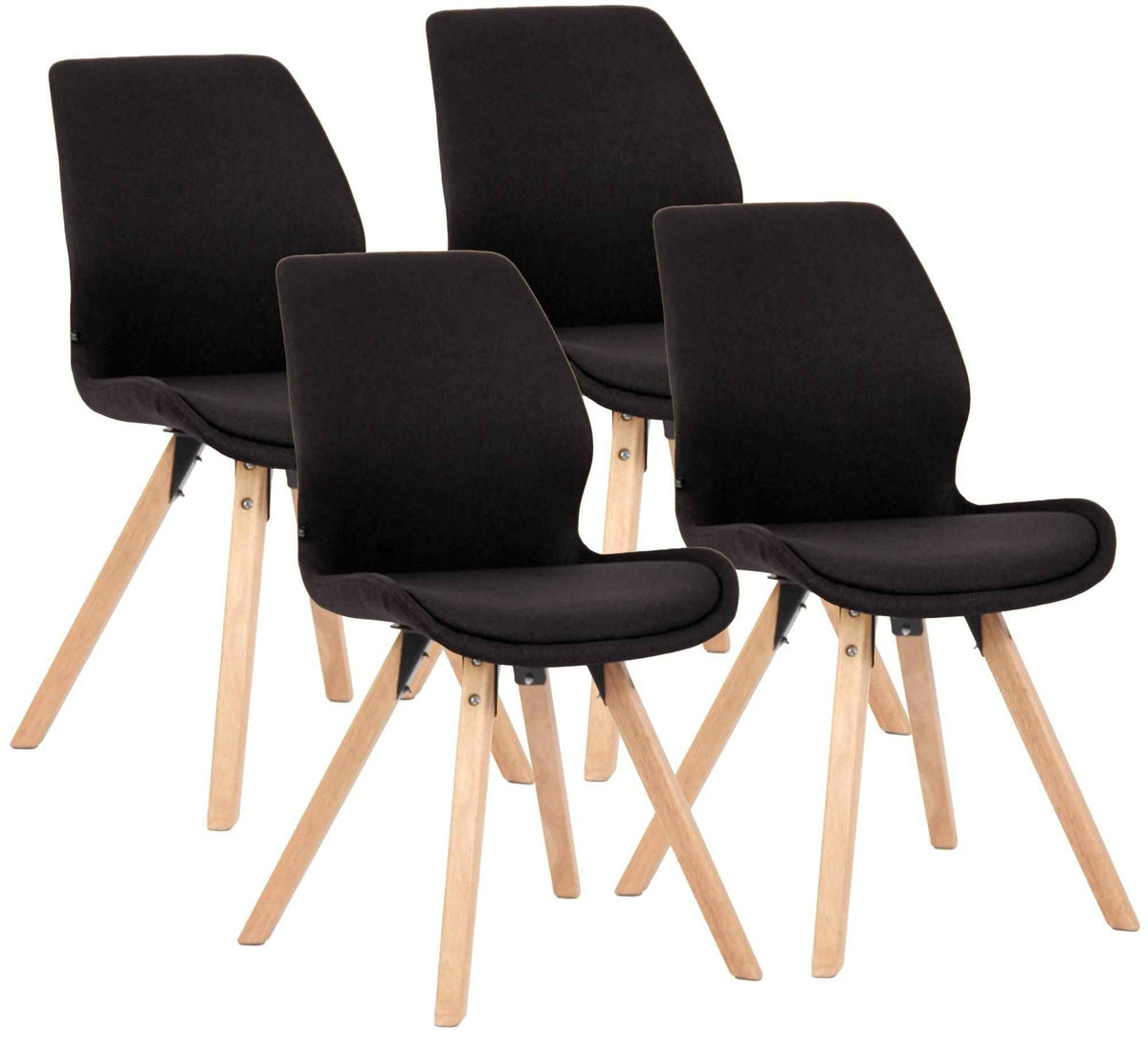 4er Set Stuhl Luna Stoff schwarz