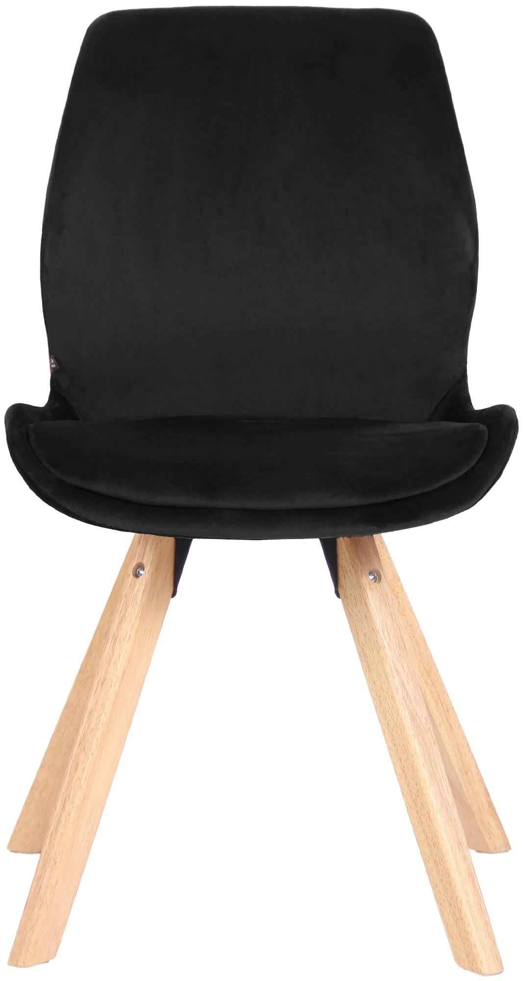 4er Set Stuhl Luna Samt schwarz