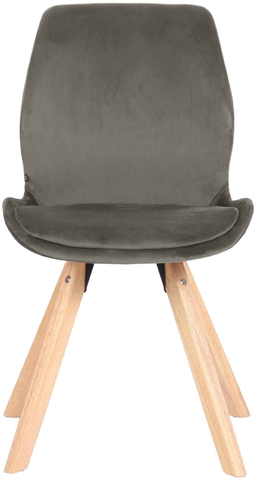 4er Set Stuhl Luna Samt grau