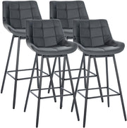 Set van 4 barkrukken Weston, draaibaar grijs,Kunstleer grau