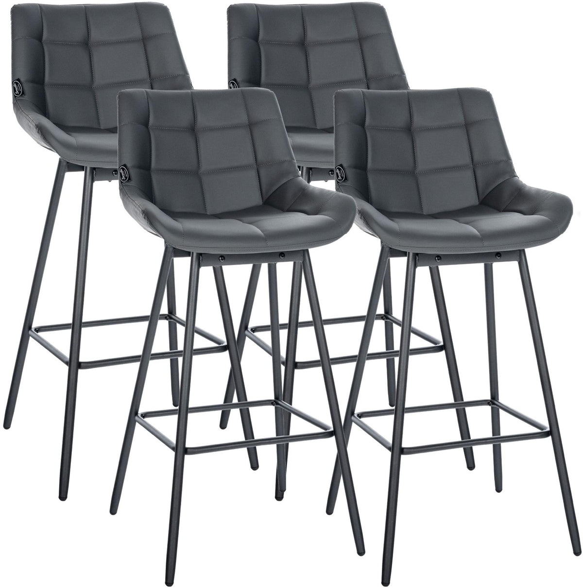 Set van 4 barkrukken Weston, draaibaar grijs,Kunstleer grau