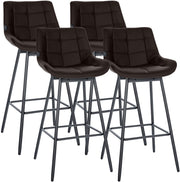 Set van 4 barkrukken Weston, draaibaar bruin,Kunstleer braun
