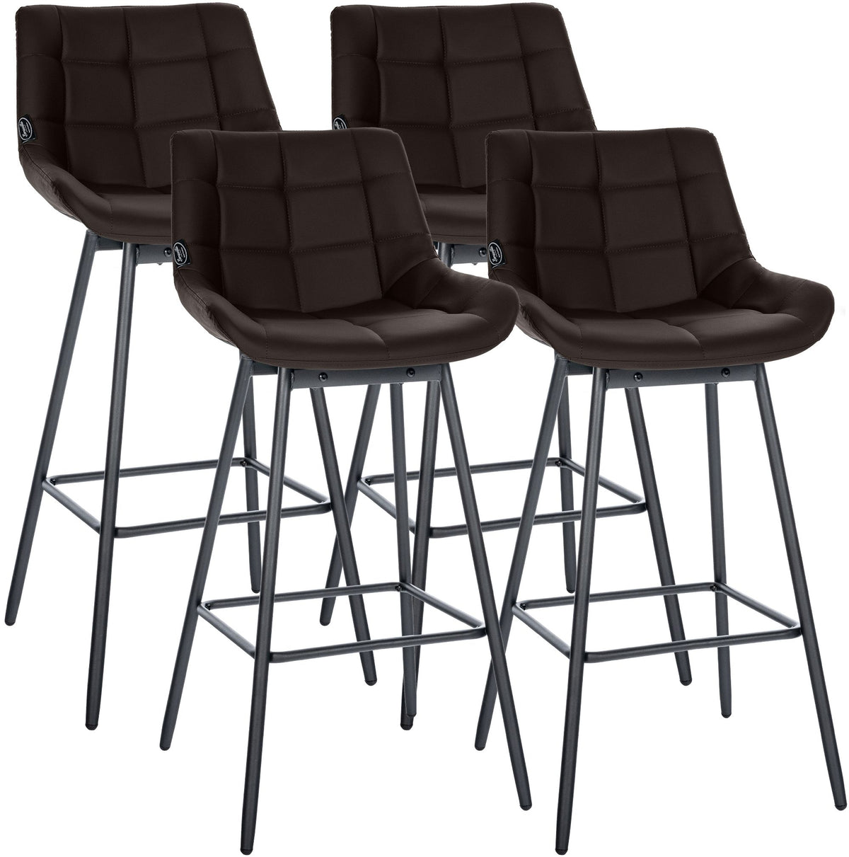 Set van 4 barkrukken Weston, draaibaar bruin,Kunstleer braun