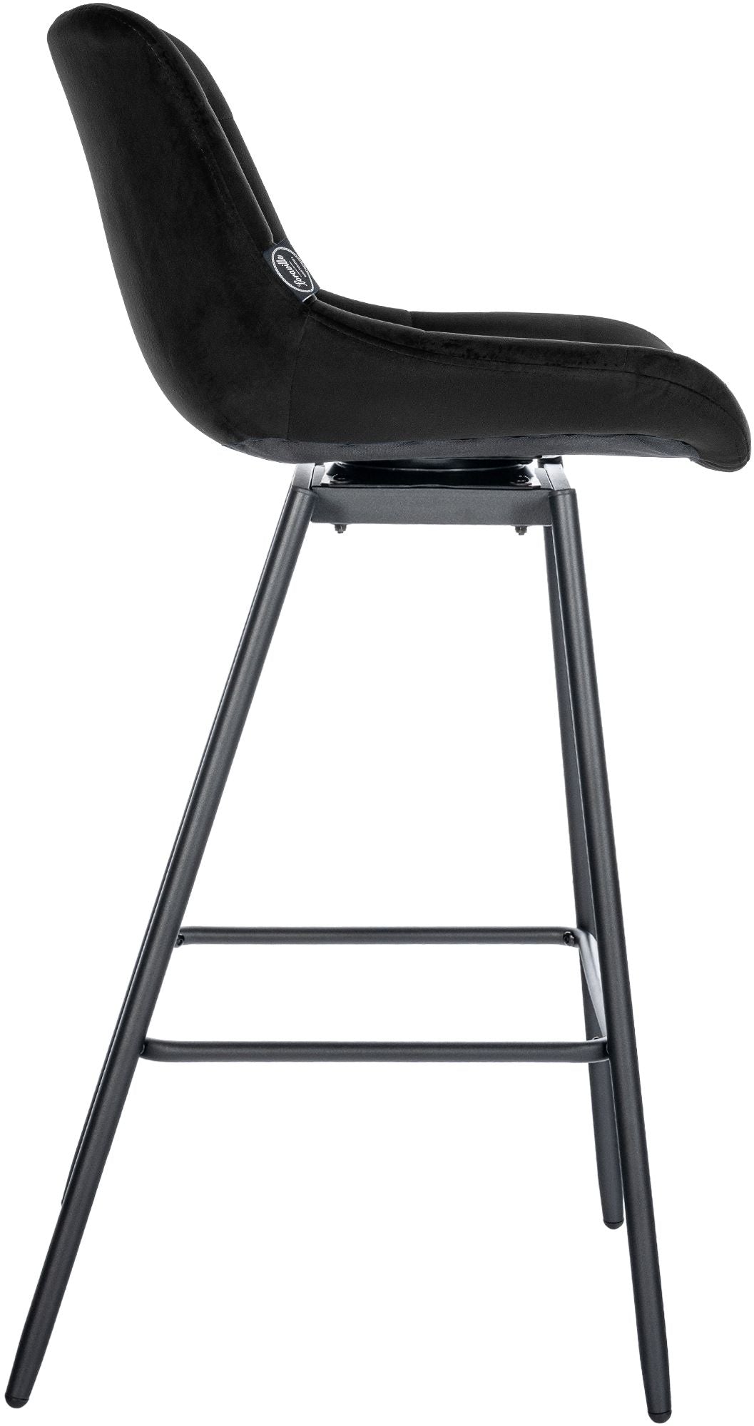 Set van 4 barkrukken Weston, draaibaar zwart,Fluweel schwarz