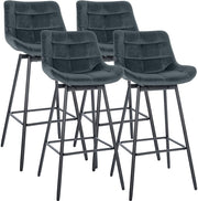 Set van 4 barkrukken Weston, draaibaar donkergrijs,Fluweel dunkelgrau