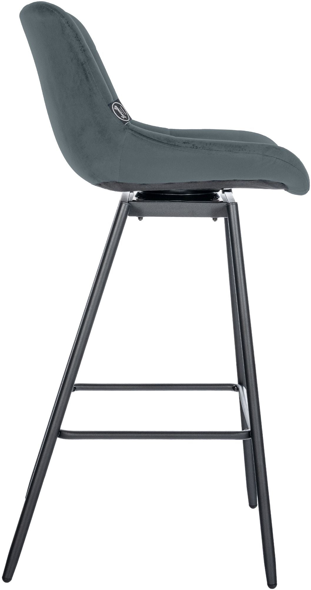 Barhocker Weston Schwenkbar Samt dunkelgrau