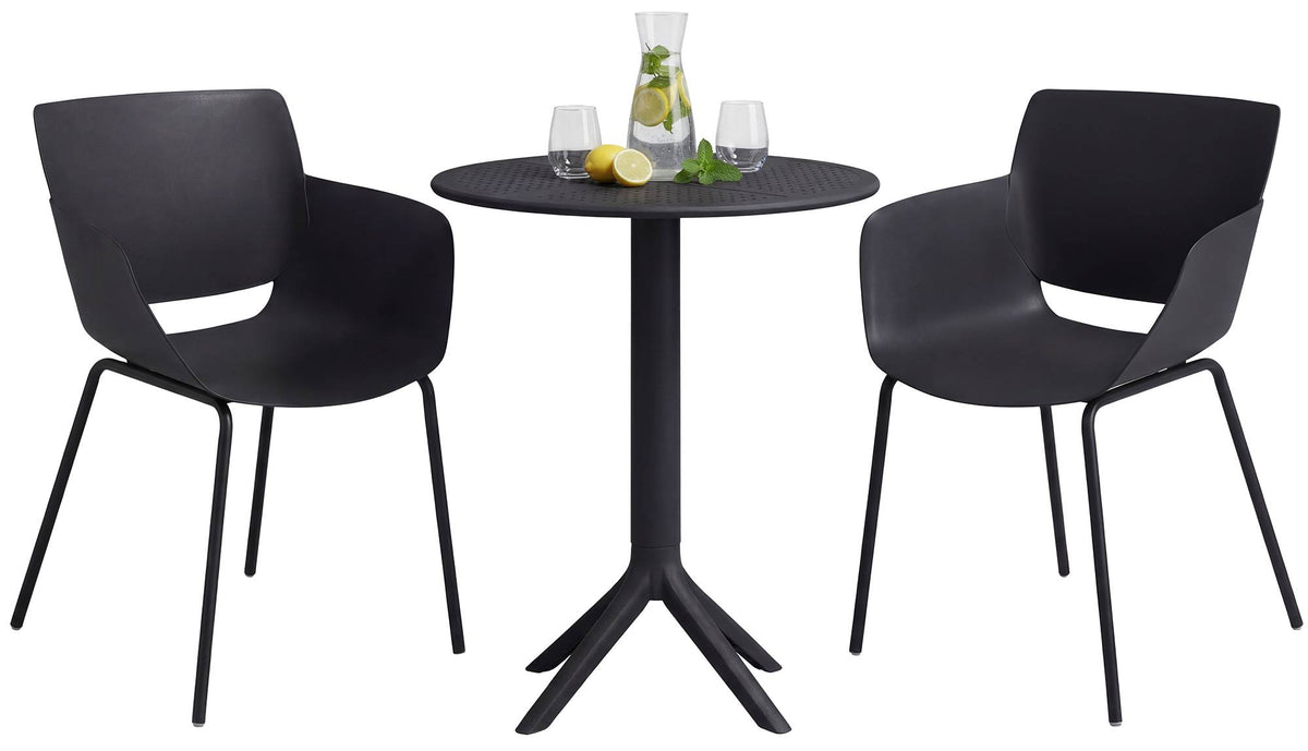 Tuinmeubelset Siora met 2 stoelen zwart schwarz