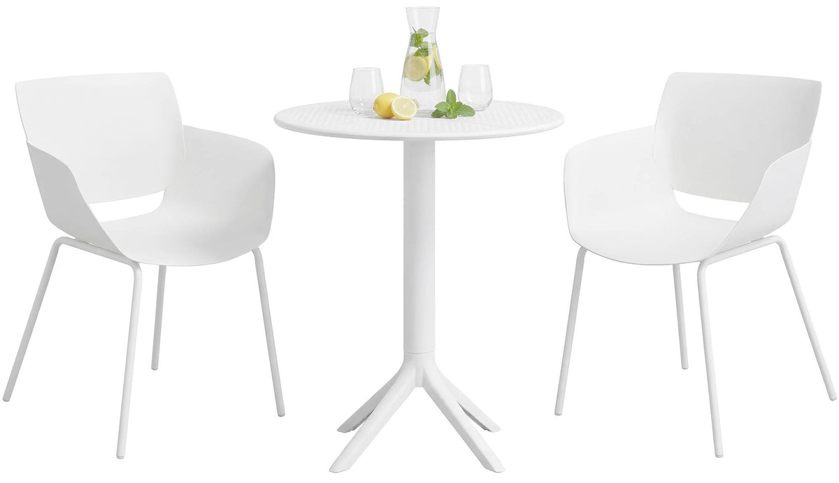 Tuinmeubelset Siora met 2 stoelen wit weiß