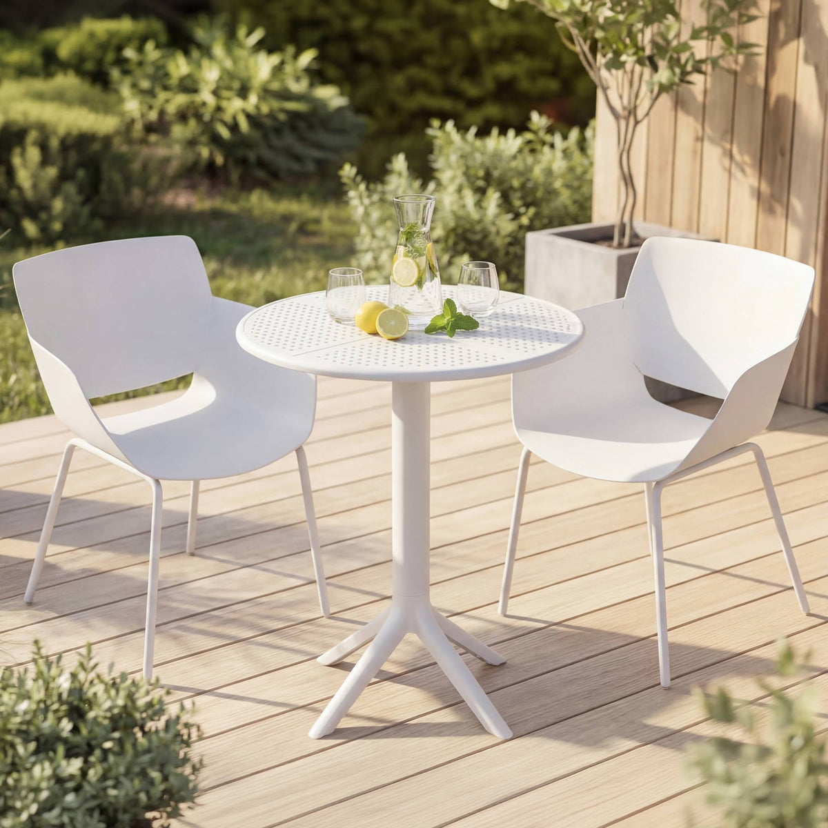 Tuinmeubelset Siora met 2 stoelen wit weiß
