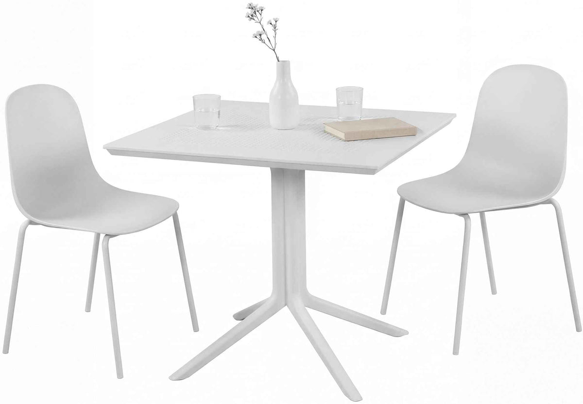 Gartenmöbel-Set Zeron mit 2 Stühlen weiß