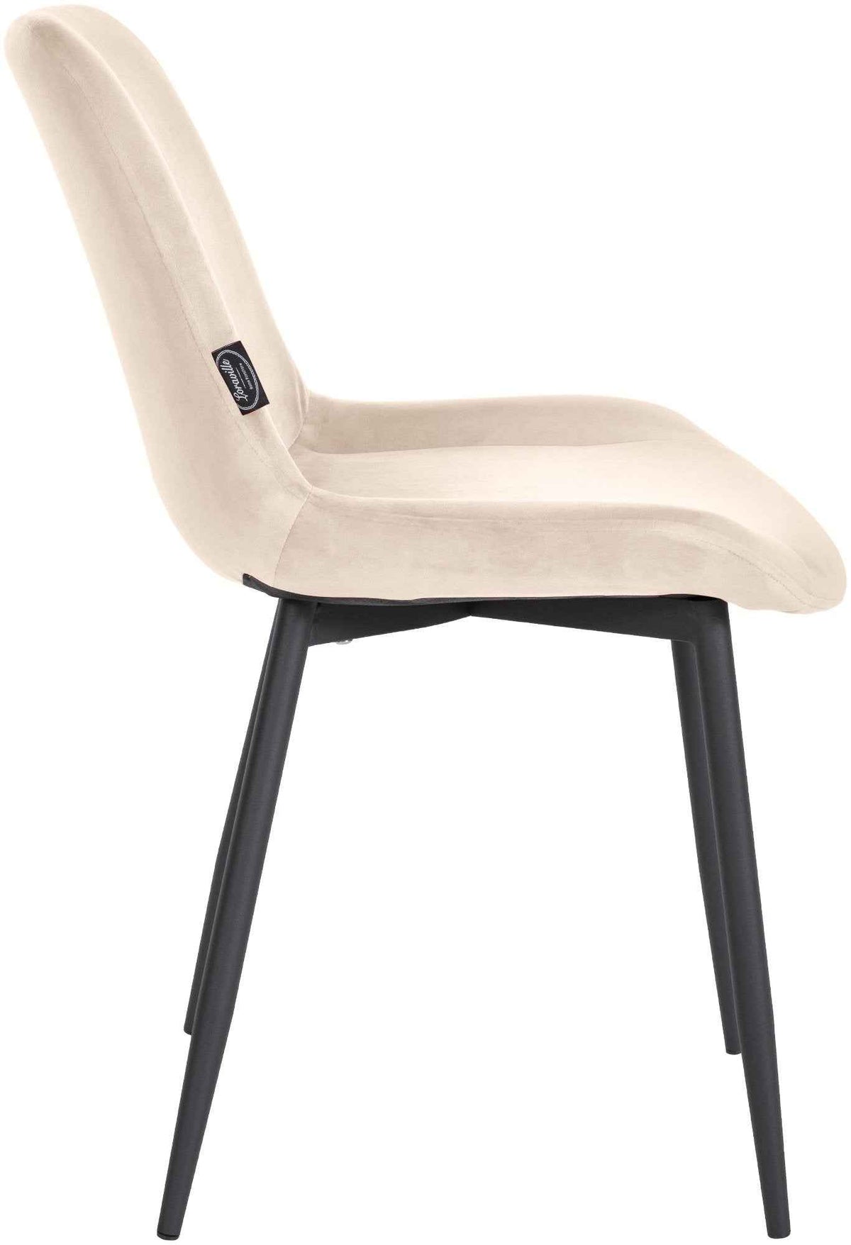 Victoria Eetkamerstoelen Fluweel - Set van 4 creme creme