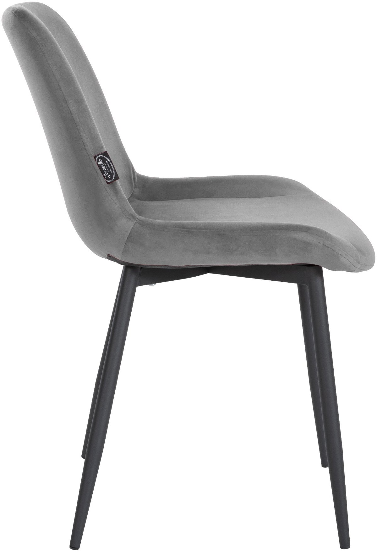 Set van 2 eetkamerstoelen Victoria fluweel grijs grau