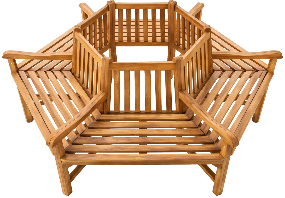 Baumbank Sonja mit Armlehnen 200 cm teak