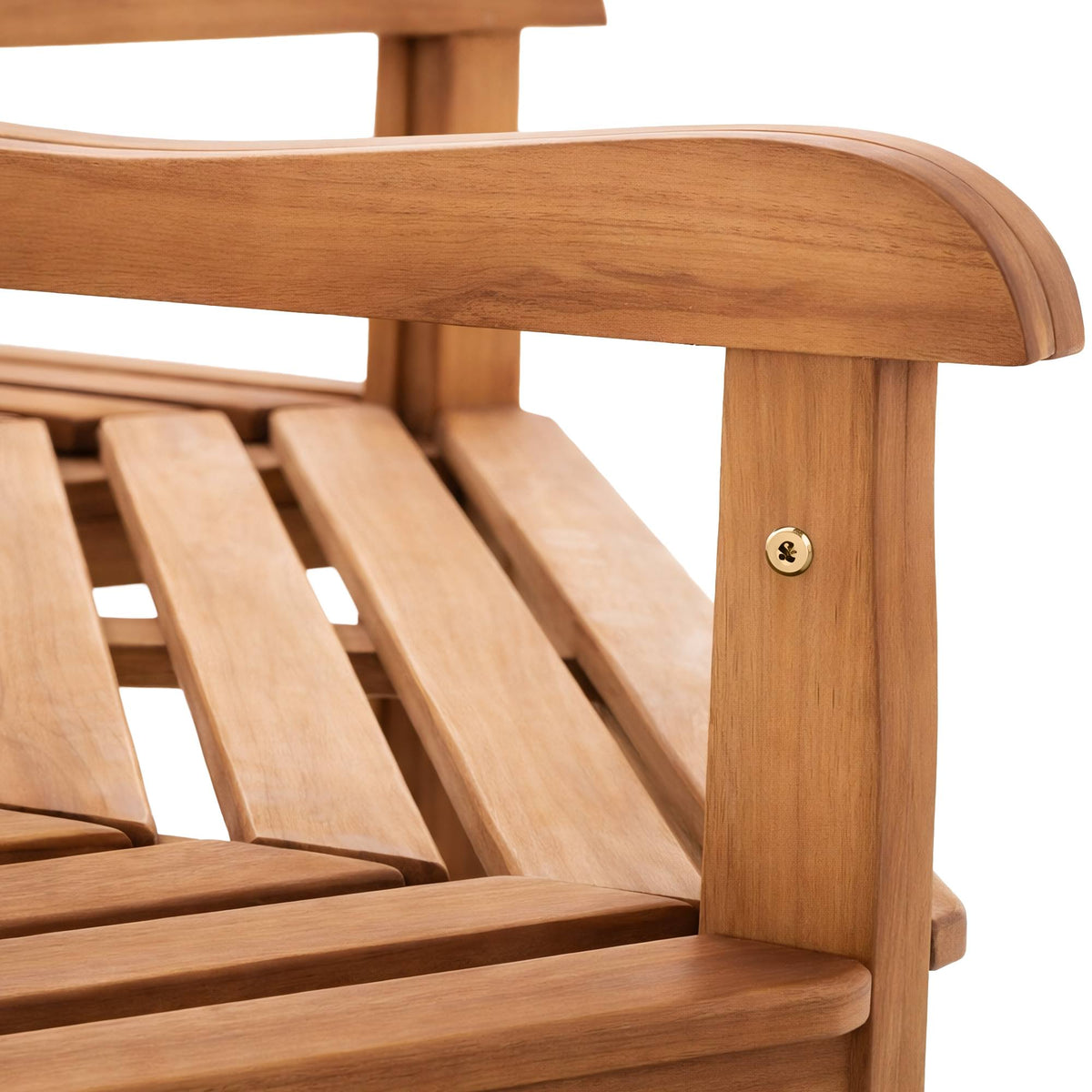 Baumbank Kenna mit Armlehne halbrund 200 cm teak