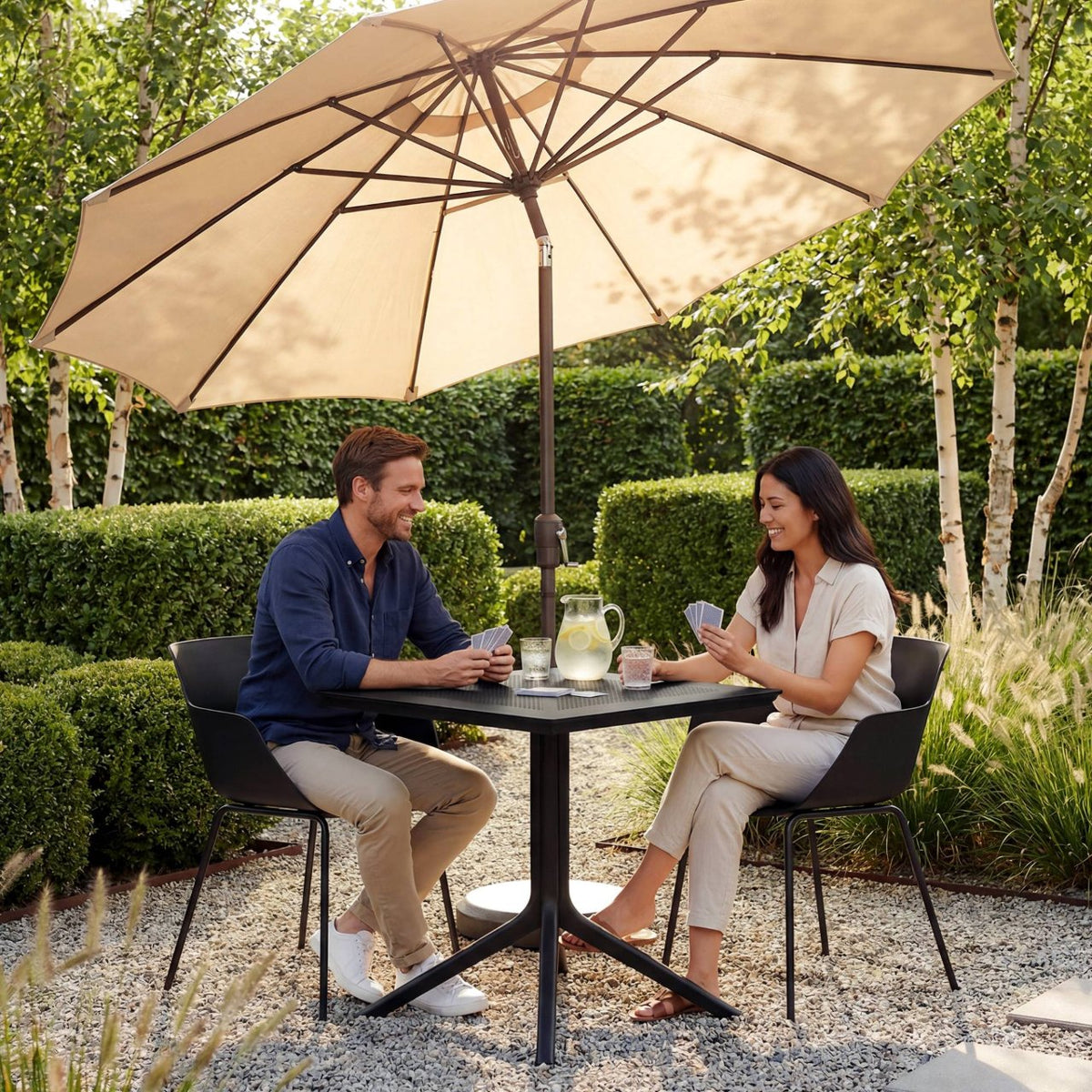 Tuinmeubelset Lirra met 2 stoelen zwart schwarz