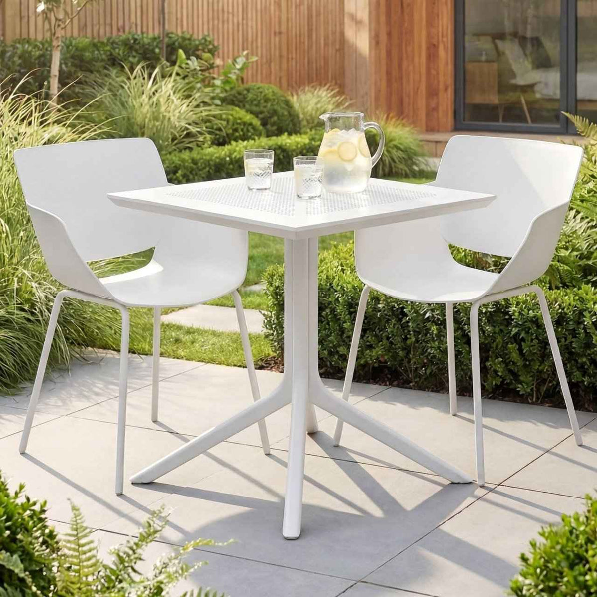 Tuinmeubelset Lirra met 2 stoelen wit weiß