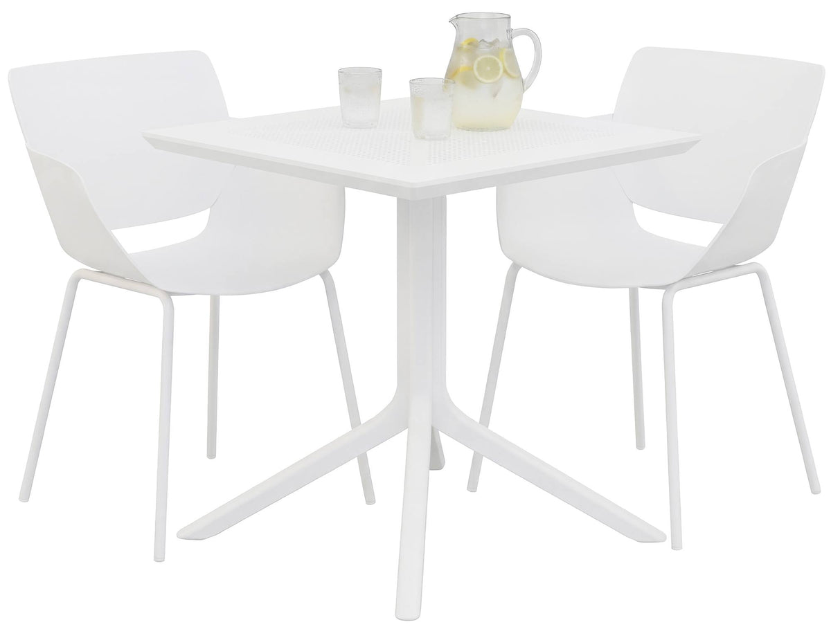 Tuinmeubelset Lirra met 2 stoelen wit weiß