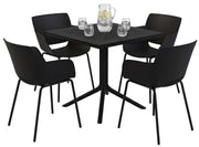 Tuinmeubelset Lirra met 4 stoelen zwart schwarz