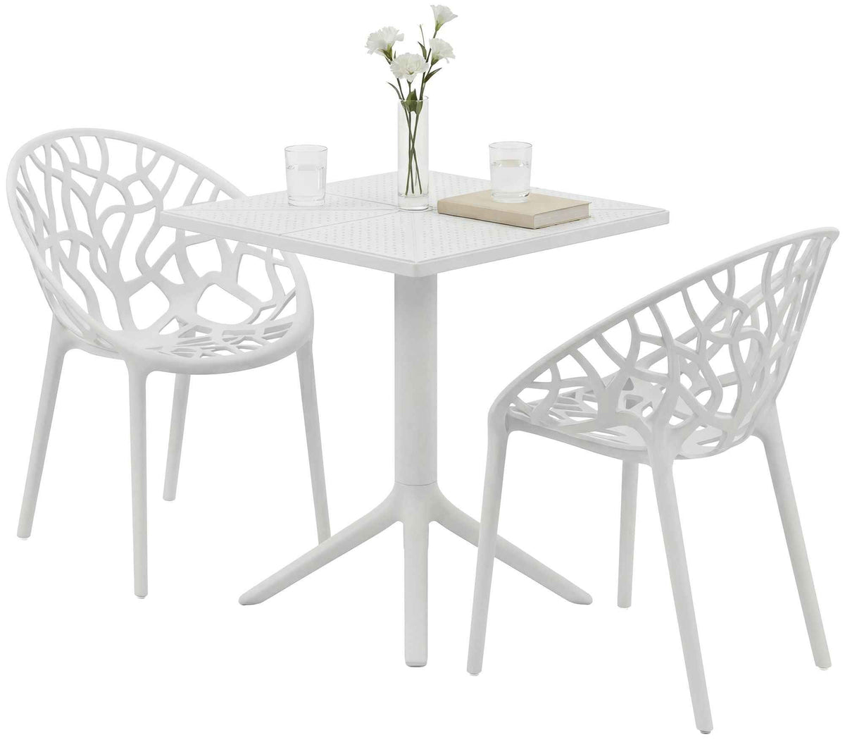 Tuinmeubelset Neriva met 2 stoelen wit weiß