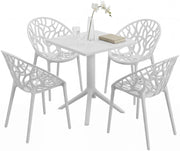 Tuinmeubelset Neriva met 4 stoelen wit weiß