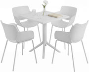 Tuinmeubelset Norva met 4 stoelen wit weiß