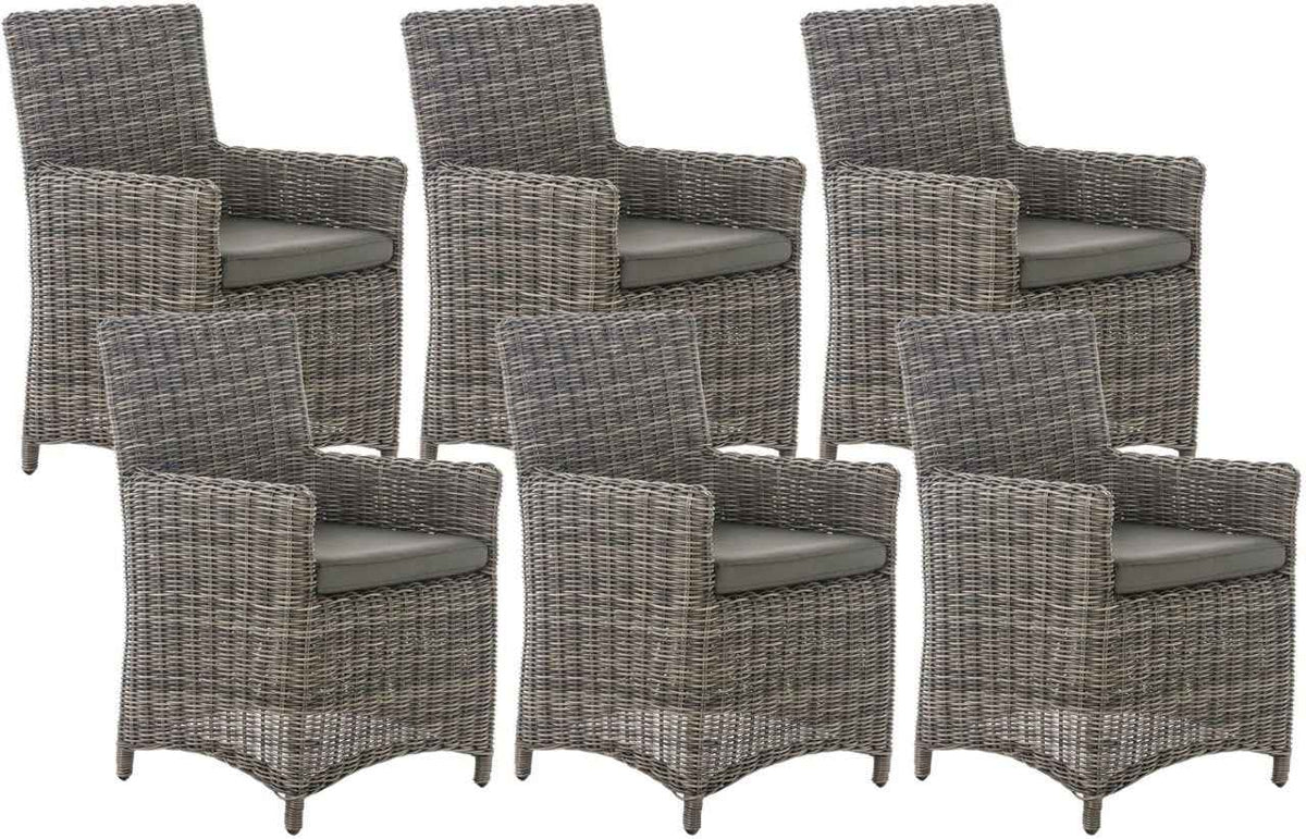 6er Set Stuhl Fontana / Sankt Marlo Anthrazit 5mm grau-meliert
