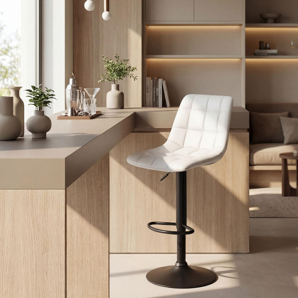 Barhocker Mapun Kunstleder weiß