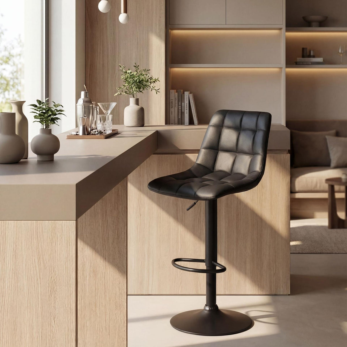 2er Set Barhocker Mapun Kunstleder schwarz