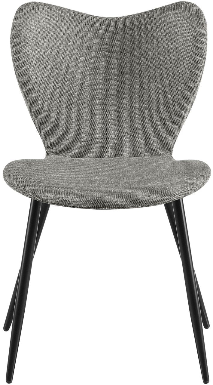 2er Set Esszimmerstuhl Maika Stoff grau