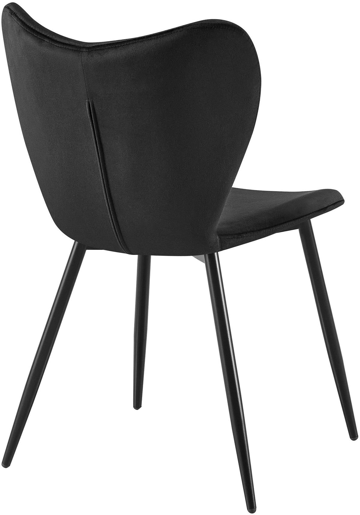2er Set Esszimmerstuhl Maika Samt schwarz