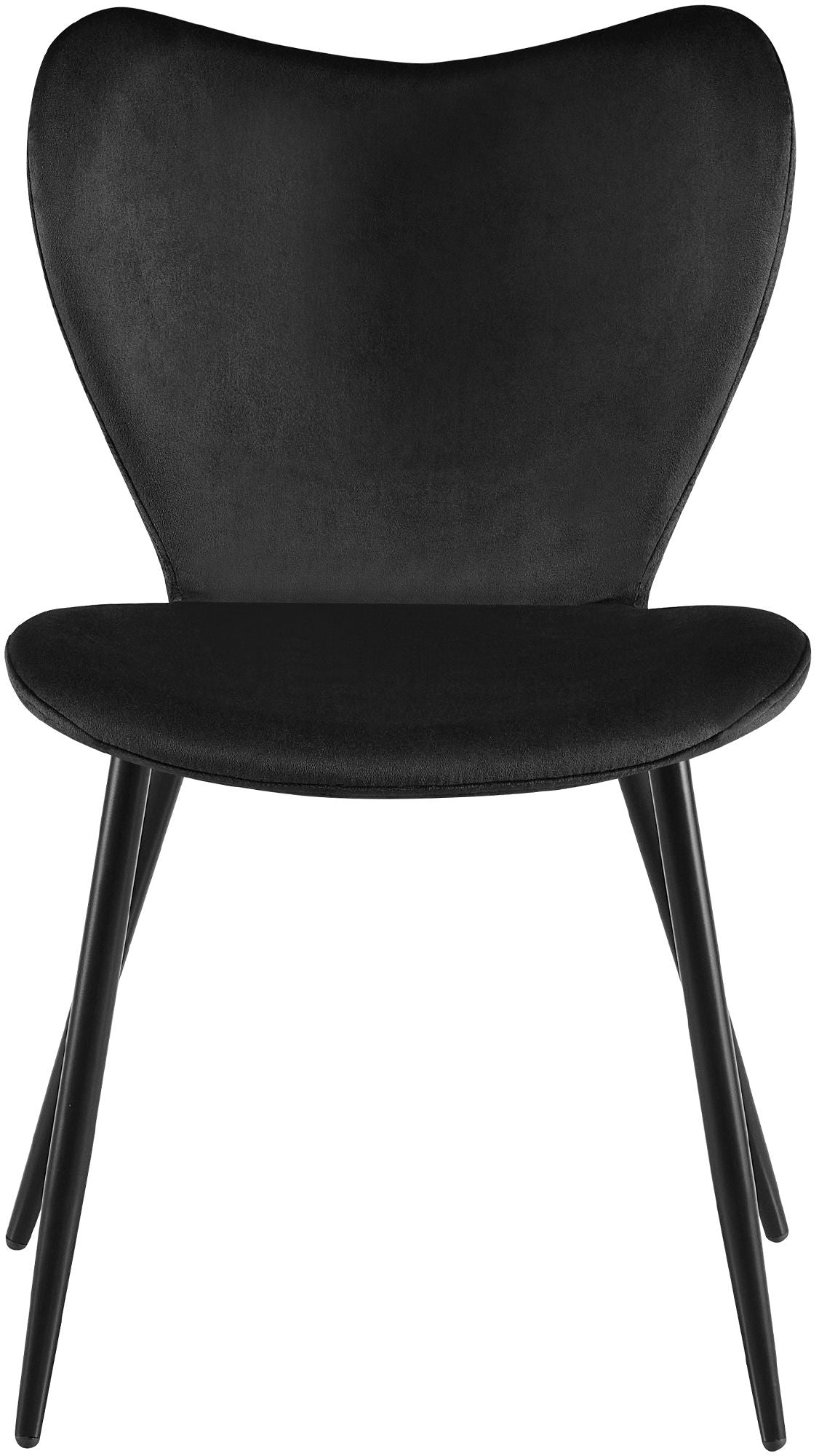 2er Set Esszimmerstuhl Maika Samt schwarz