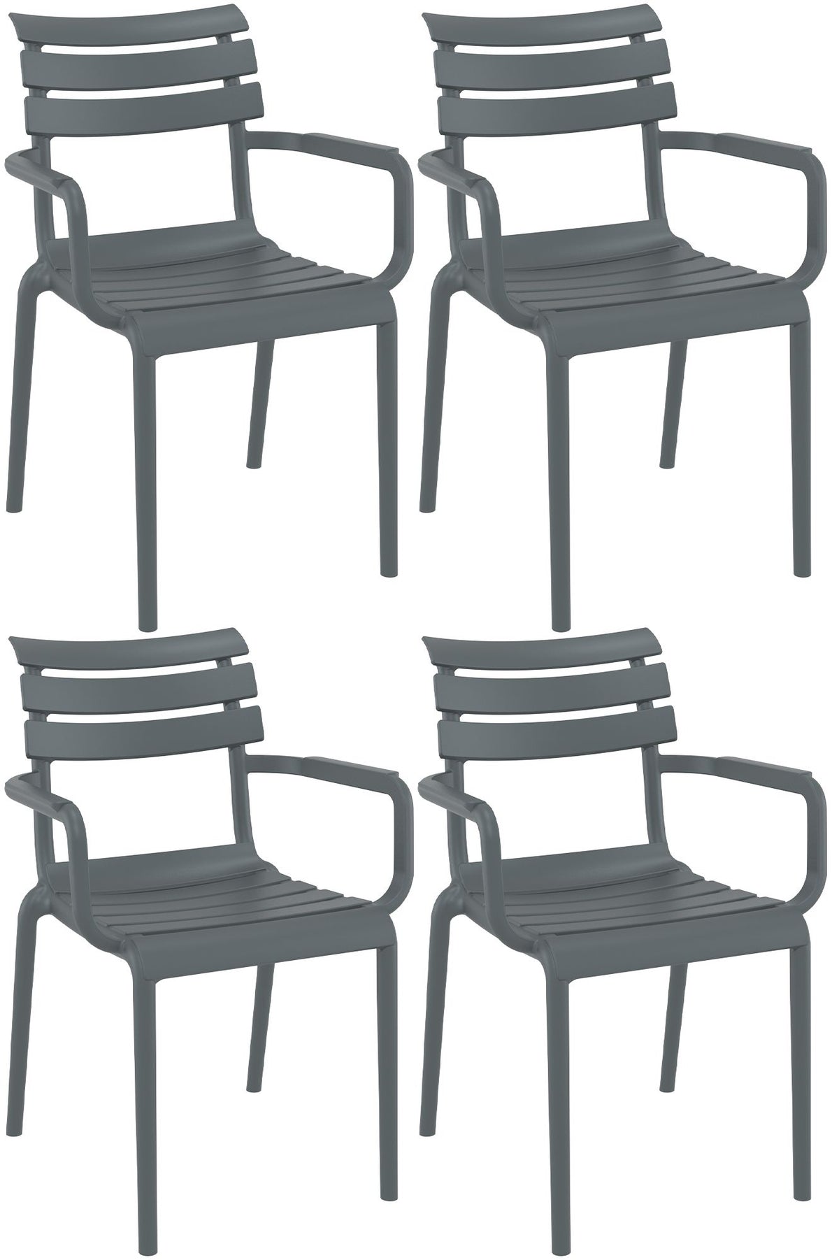 4er Set Stühle Paris dunkelgrau